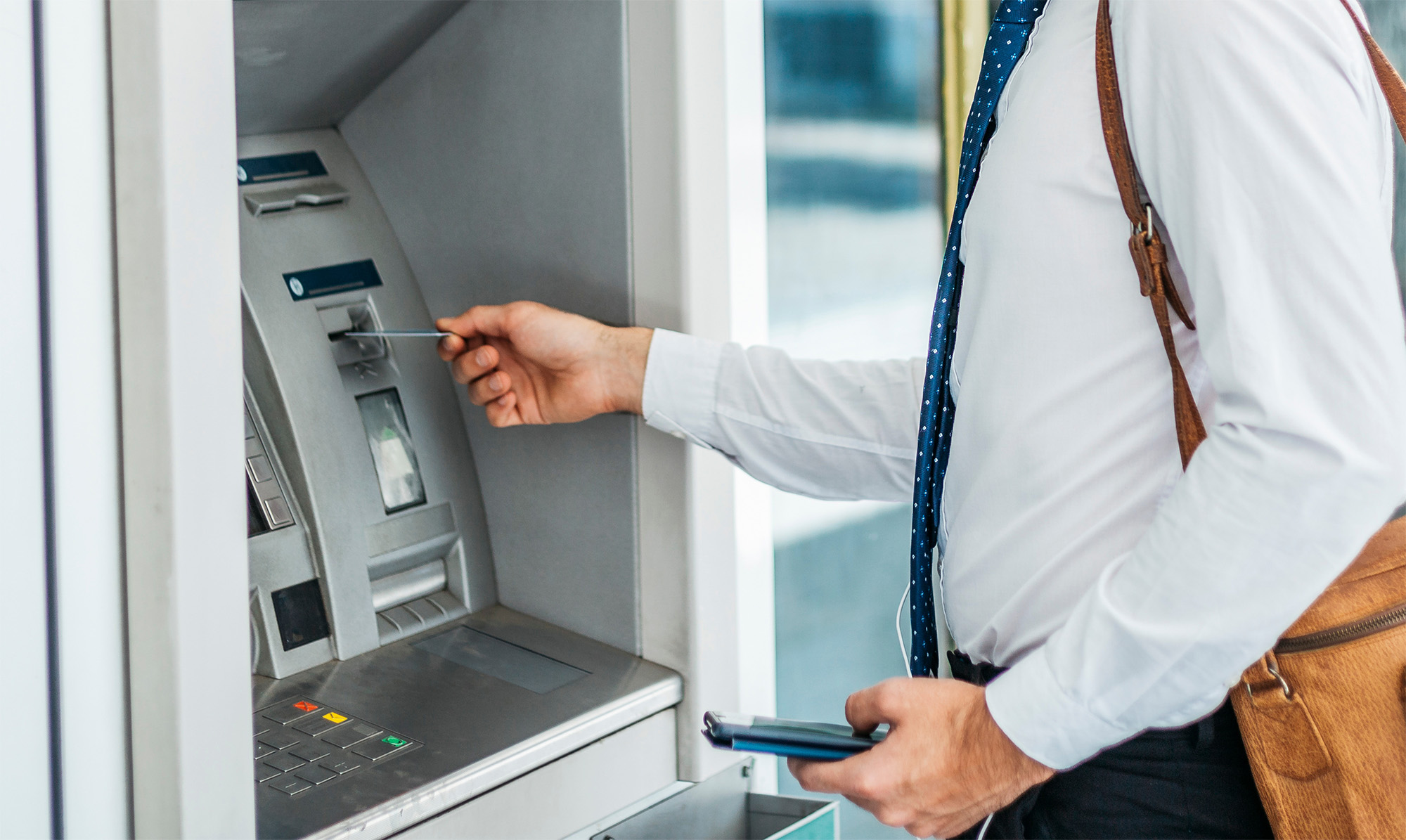 Person using a ATM